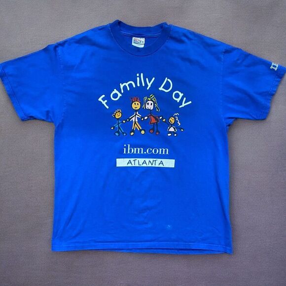 Hanes Vintage IBM Computers Family Day Atlanta Royal Blue T-Shirt Men's XL - Picture 1 of 8